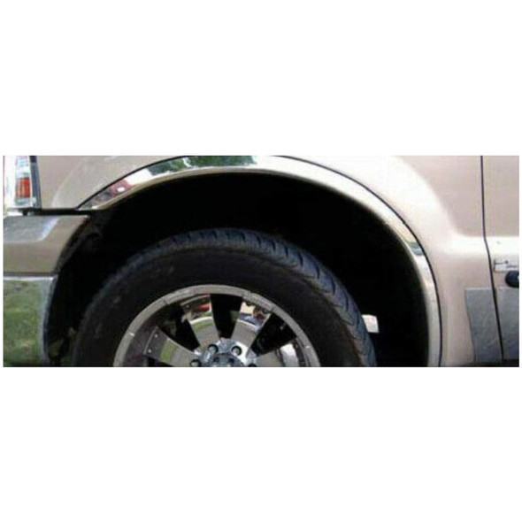 product variation QAA 4-Piece 2.125in Molded Stainless Steel Wheel Well Fender Trim Molding Fits Ford F-250 and F-350 Super Duty 1999-2007 (WZ39320) image