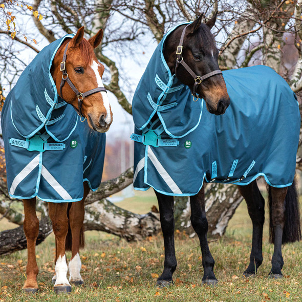 product variation HORSEWARE IRELAND AmEco 1200D Plus 250g Dark Blue/SkyBlue & Dark Blue Turnout Blanket (AAROK3-CDAC) image