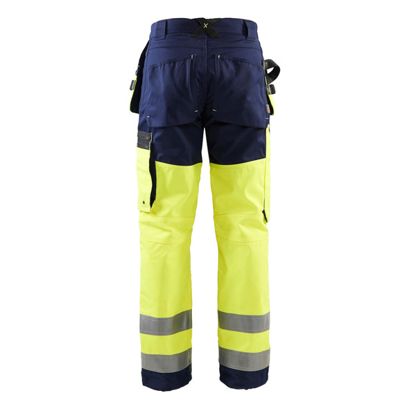 product variation BLAKLADER Womens 7160 Hi-Viz Work Navy Blue/Yellow Hi-Viz Pant (716018608933) image