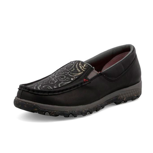 product variation TWISTED X Women Slip-On Driving Moc Black/Tooled Black Shoe (WXC0014) image