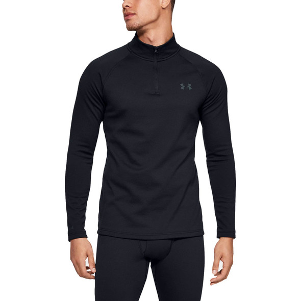 product variation UNDER ARMOUR Men's ColdGear Base 4.0 Black/Pitch Gray 1/4 Zip Long Sleeve Shirt (1343242-001) image