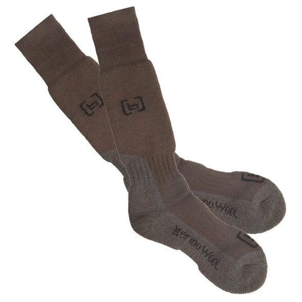 product variation BANDED Base Heavyweight Knee Length Merino Wool Chocolate Socks (B1240007-OT) image
