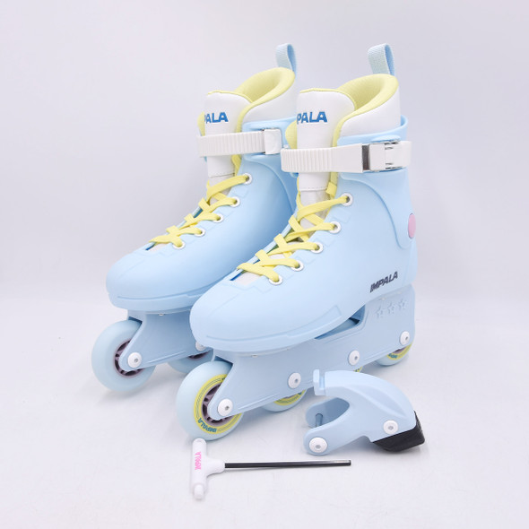 product variation Open Box (Great condition, limited use): Impala Lightspeed Inline Skate, Color: Sky Blue/Yellow, Size: 5 image
