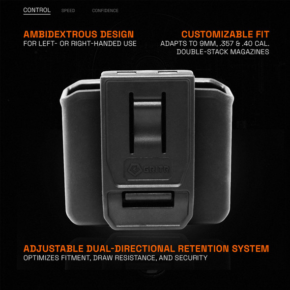 product variation GRITR OWB Double Mag Carrier - 9mm/.357/.40 Cal. Double-Stack Handgun Mags image