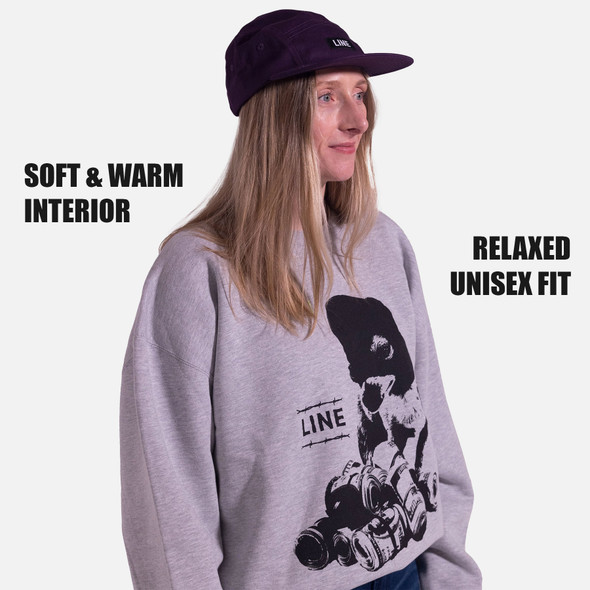 product variation LINE Ski And Destroy Long Crewneck Heather Gray Sweatshirt (LN25138700) image