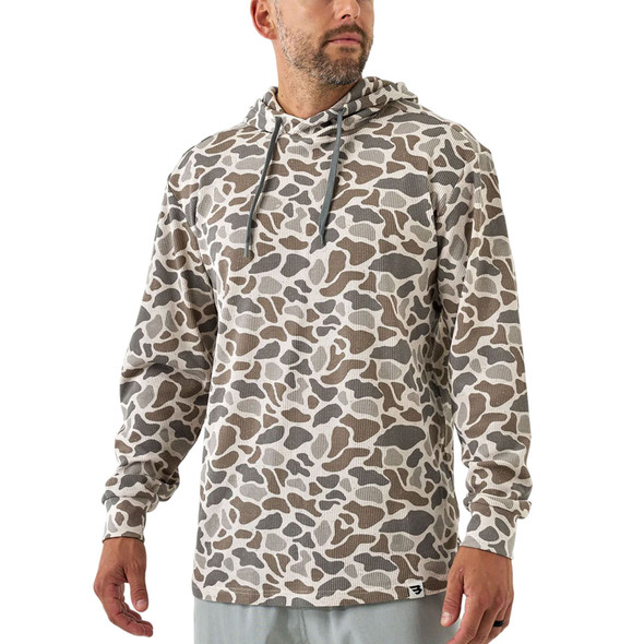 product variation Burlebo men's Classic Deer Camo thermal waffle knit pullover hoodie image