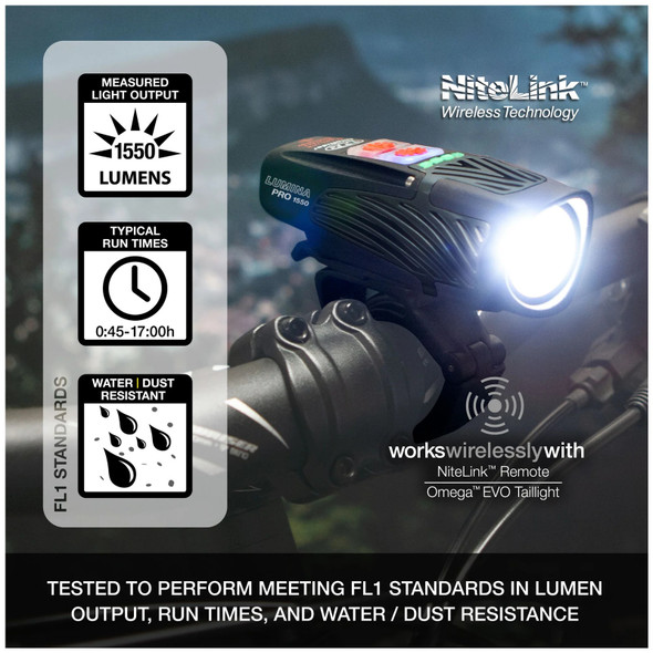 product variation NITERIDER Lumina Pro 1550 Front Bike Light with NiteLink (6855) image