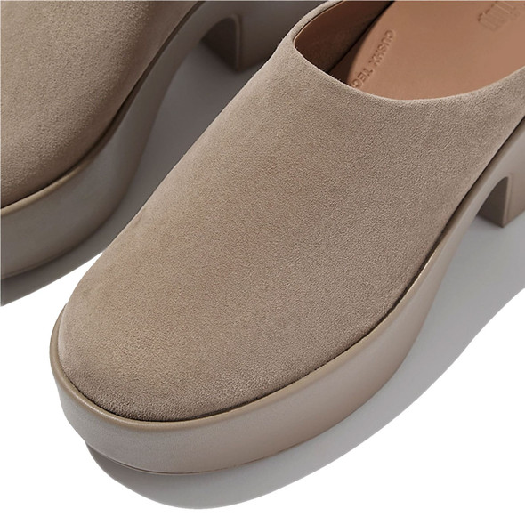 product variation FITFLOP Women's Platfforms Taupe Suede Heeled Mules (E4C-076) image