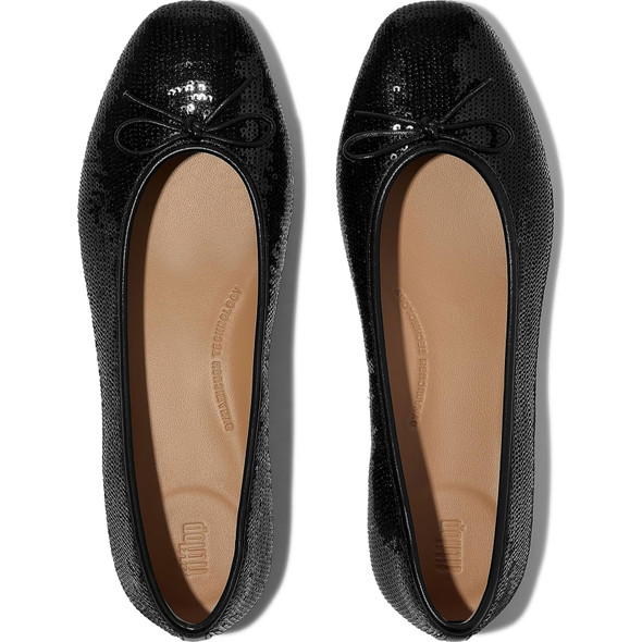 product variation FITFLOP Delicato Bow Sequin Black Ballet Flats (E6T-001) image