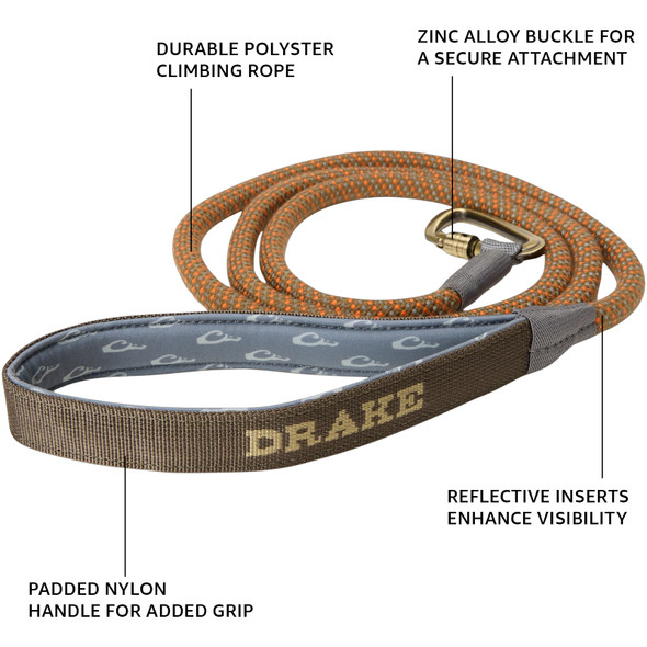 product variation DRAKE Team Gun Dog Mud Brown OSFM Rope Leash (GD0075-MDB) image