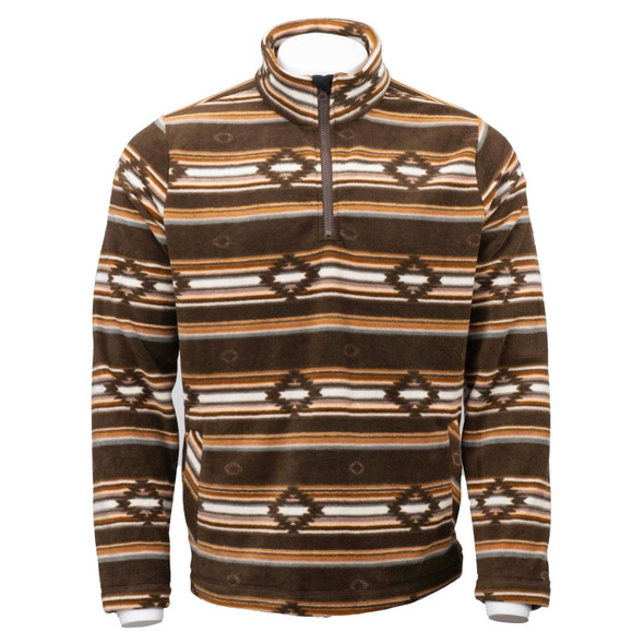 product variation OUTBACK TRADING Men's Colt Henley Fleece Brown Pullover (42210-BRN) image