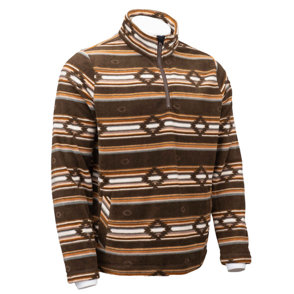 product variation OUTBACK TRADING Men's Colt Henley Fleece Brown Pullover (42210-BRN) image