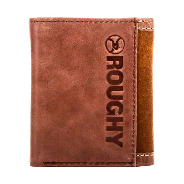 product variation HOOEY Roughy Classic Roughout Brown Leather Trifold Wallet (RTF001-TNBR) image