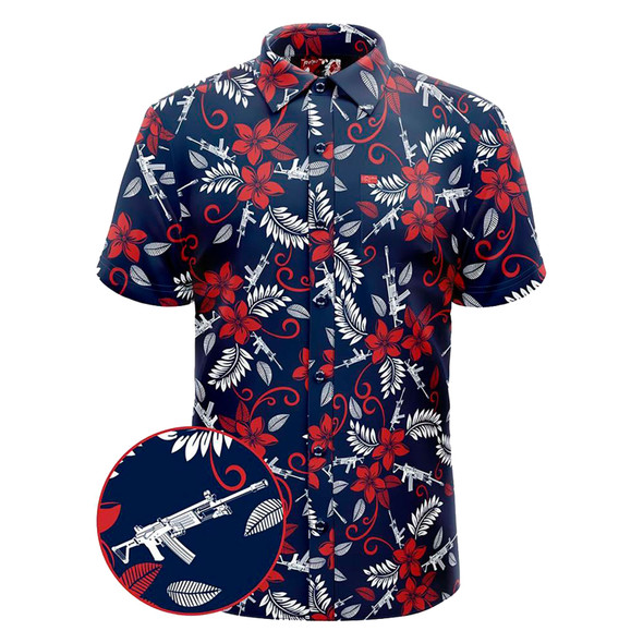 product variation RETRO RIFLE Patriotic Hawaiian Short Sleeve Shirt (88193591) image