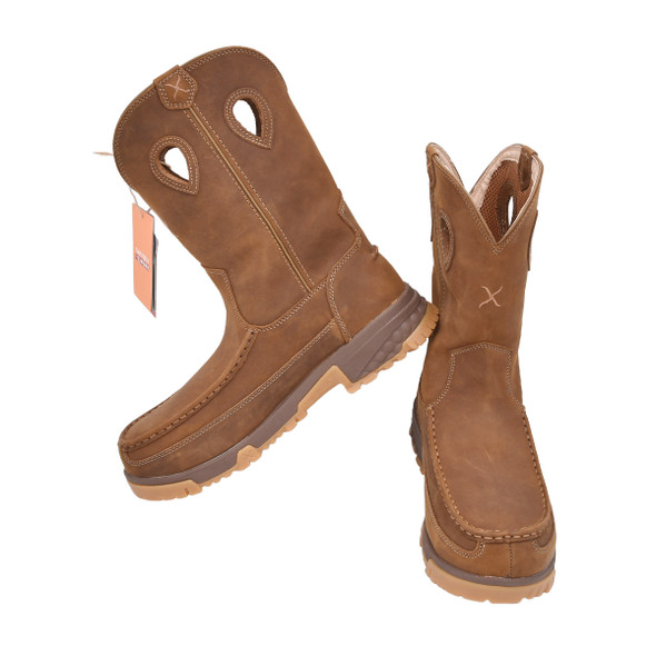 product variation Open Box (Great condition, limited use): TWISTED X Men's 11" Pull On Work Boot, Color: Distressed Saddle, Size: 10, Width: W (MXCNM01-W-10) image