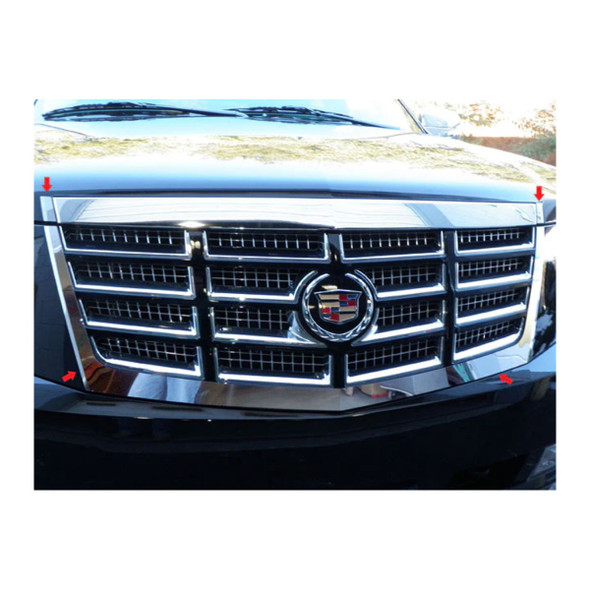 product variation QAA Fits Cadillac Escalade 2007-2014 4 piece Stainless Steel Front Grille Accent Trim (SG47255) image