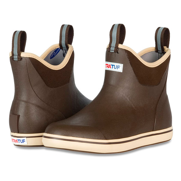 product variation Open Box (Damaged package): XTRATUF Men's Rubber Ankle Deck Boot, Color: Chocolate/Tan, Size: 11 (22734-BRN-110_4) image