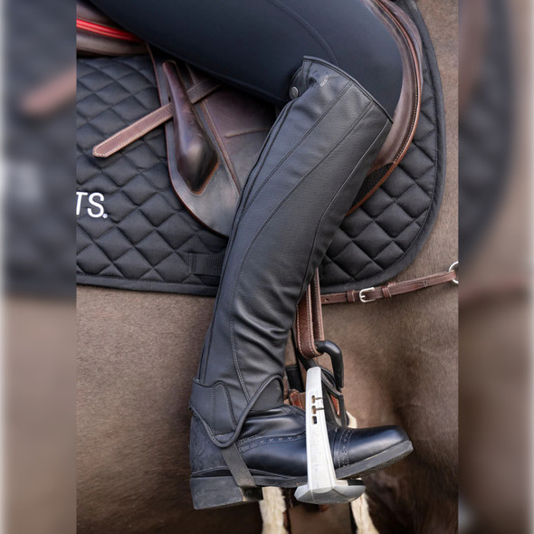 product variation KERRITS Women's Griptek 2.0 Black Tall Horse Riding Half Chaps (30448TBLK) image