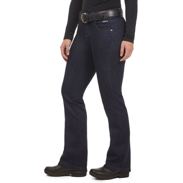 product variation KERRITS Women's Stretch Denim Silicone Knee Patch Bootcut Regular Denim Riding Pant (50463DENIM) image