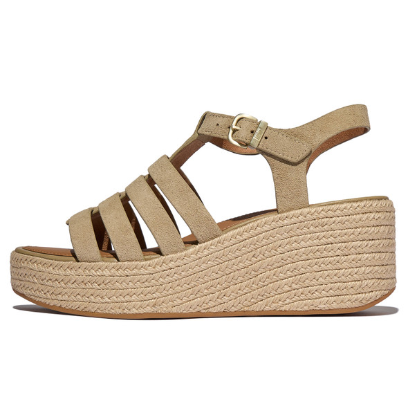 product variation FITFLOP Women's Platfforms Espadrille Suede Fisherman Wedge Cappuccino Sandals (A5J-923) image