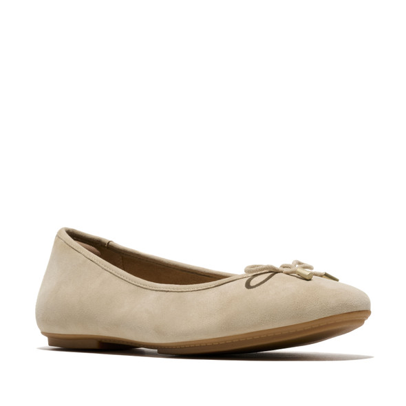 product variation FITFLOP Women's Delicato Bow Suede Cappuccino Ballet Flats (A0H-923) image