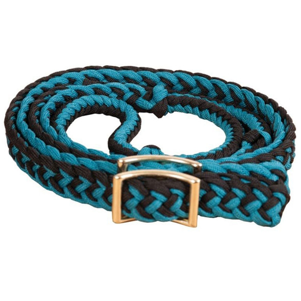 product variation CIRCLE Y Knotted Teal/Black Nylon Barrel Reins (6182TB) image