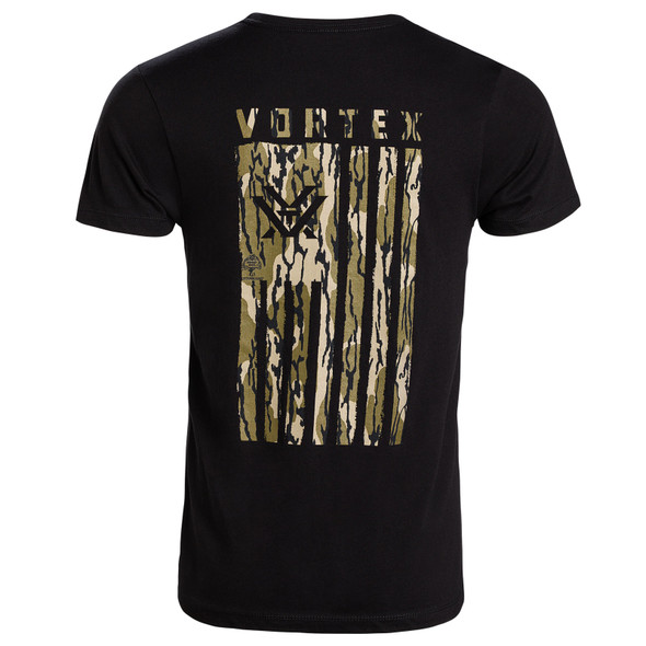 product variation VORTEX Men's Mossy Oak Bottomland Camo Salute Black Short Sleeve T-Shirt (126-31-BLK) image