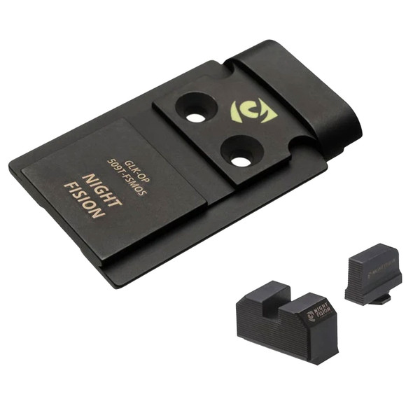 product variation NIGHT FISION Optic Plate + Blacked Out Sights Combo: 509T to Glock Full Size MOS (GLK-OPBS-509T-MOS-ZXZX) image