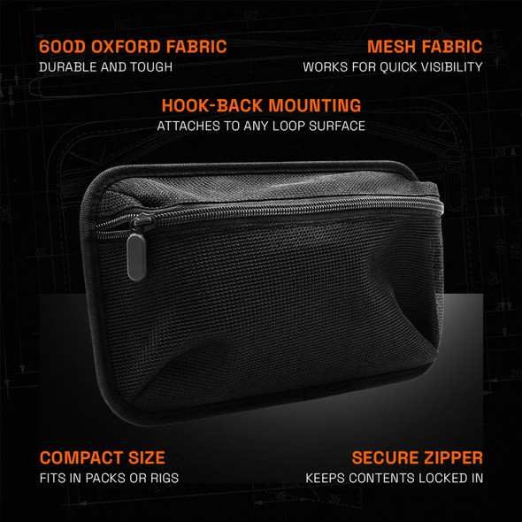 product variation GRITR Hook-Back Admin Pouch - Small Zippered EDC Organizer, 600D Oxford image