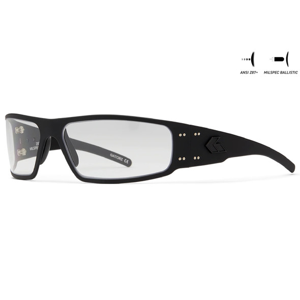 product variation Black w/Black Logo Frame / ANSI Z87.1+ MILSPEC Ballistic Clear w/Anti-Fog Lenses | VLT - 89% image
