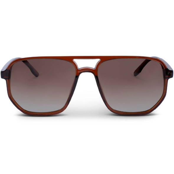 product variation OPTIC NERVE Unisex Wonderspoon Shiny Crystal Brown Frame with Polarized Brown Lens Sunglasses (22776) image