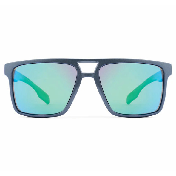 product variation OPTIC NERVE Unisex Larimer Matte Aluminum Gray Sport Sunglasses with Polarized Smoke Lens Green Mirror (22849) image