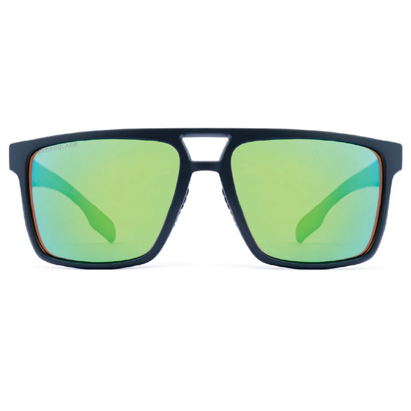 product variation OPTIC NERVE Unisex Larimer Matte Black Sport Sunglasses with Hydroglare Polarized Brown Lens Green Mirror (22884) image