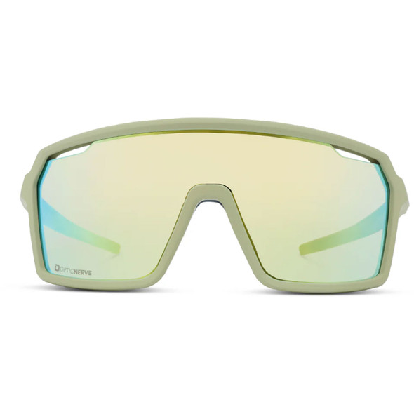 product variation OPTIC NERVE FixiePHENOM 2.0 Matte Green with Brown Lens Gold Mirror Sunglasses (22811) image