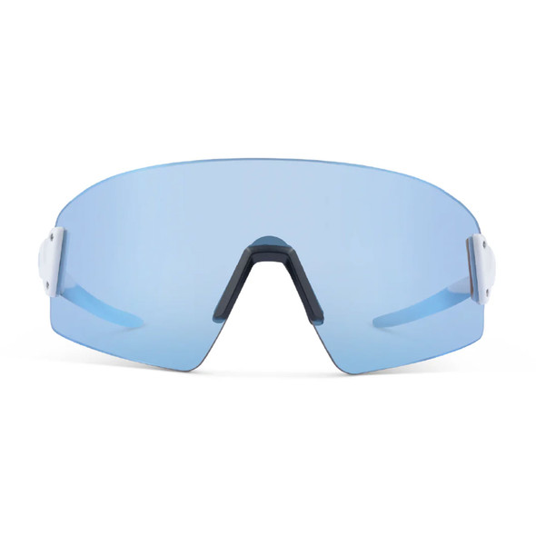 product variation OPTIC NERVE FixieBLAST Shiny White with Brown Lens Ice Blue Mirror Sunglasses (22803) image