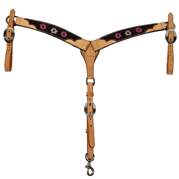 product variation PROFESSIONAL'S CHOICE Pink Flower Pony Breast Collar (3P6040-PONY) image