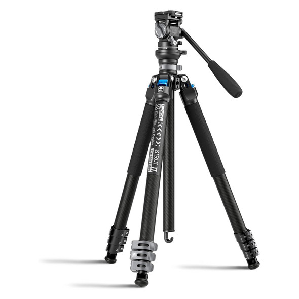product variation SIRUI L-Series One-Hand Control Mini Flip Lock Carbon Fiber Video Tripod Kit (L-224FL+KV-5) image