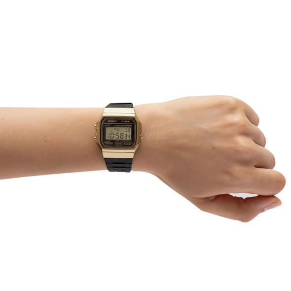 product variation CASIO Unisex Vintage Black/Gold Digital Watch (F91WM-9A) image