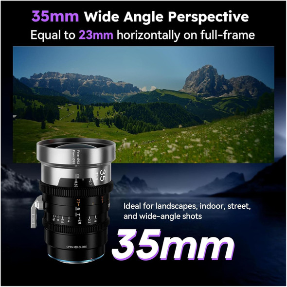 product variation SIRUI IronStar T1.9 35mm Focal Length Blue Flare EF/PL Mount Full-Frame Anamorphic Cine Lens (IRON-35-B) image