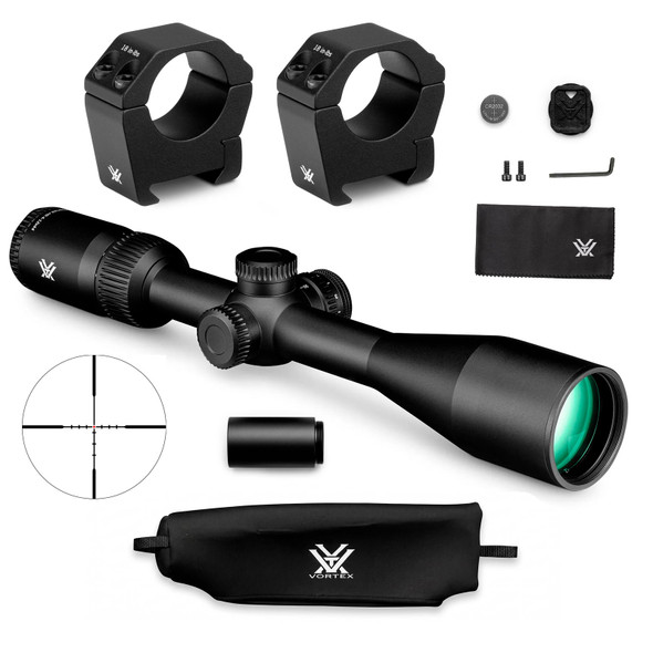 product variation VORTEX Crossfire HD 4-12x44 Illuminated Dead-Hold 2A BDC MOA Riflescope with Sport 1in Medium Riflescope Rings (CFR-41201i+SPT1-M) image