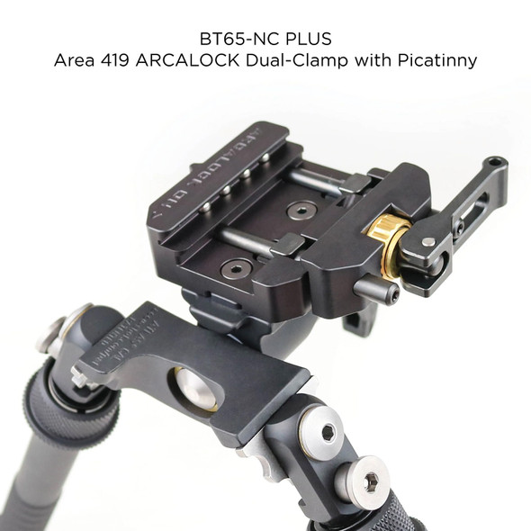 product variation ACCUSHOT Atlas BT65-NC Bipod Plus Area 419 ARCALOCK Dual-Clamp (BT65-NC-PLUS-419ArcDCwP) image