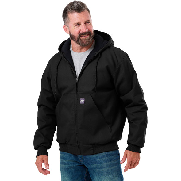 product variation Berne HJ51 black Heritage hooded work jacket with insulated hood and knit cuffs image