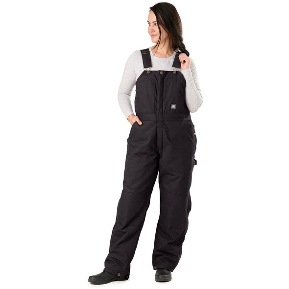 product variation Berne WB515 black women's Softstone duck insulated bib overall with hammer loop image