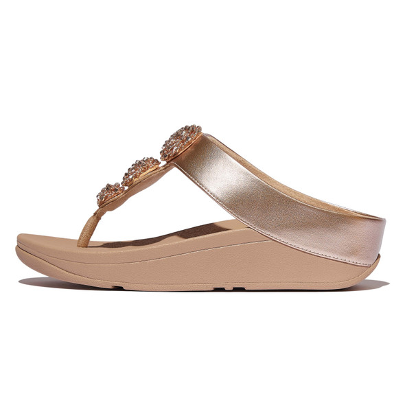 product variation Open Box (Damaged package): FITFLOP Fino Beadie-Button Metallic Toe-Post Sandals, Color: Metallic Classic Beige, Size: 10 (IU1-C90-080) image