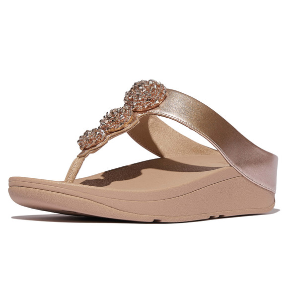product variation Open Box (Damaged package): FITFLOP Fino Beadie-Button Metallic Toe-Post Sandals, Color: Metallic Classic Beige, Size: 10 (IU1-C90-080) image