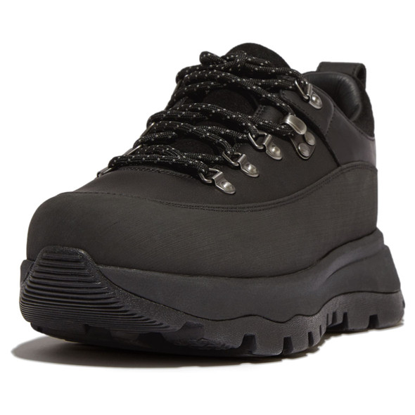 product variation Open Box (Damaged package): FITFLOP Neo-D-Hyker Waterproof Leather Outdoor Sneakers, Color: All Black, Size: 7.5 (GQ5-090-055) image