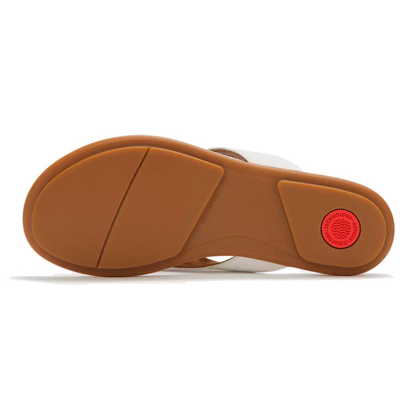 product variation Open Box (Damaged package): FITFLOP Gracie Flower Leather Flip-Flops Sandals, Color: Urban White, Size: 7 (A4A-194-050) image