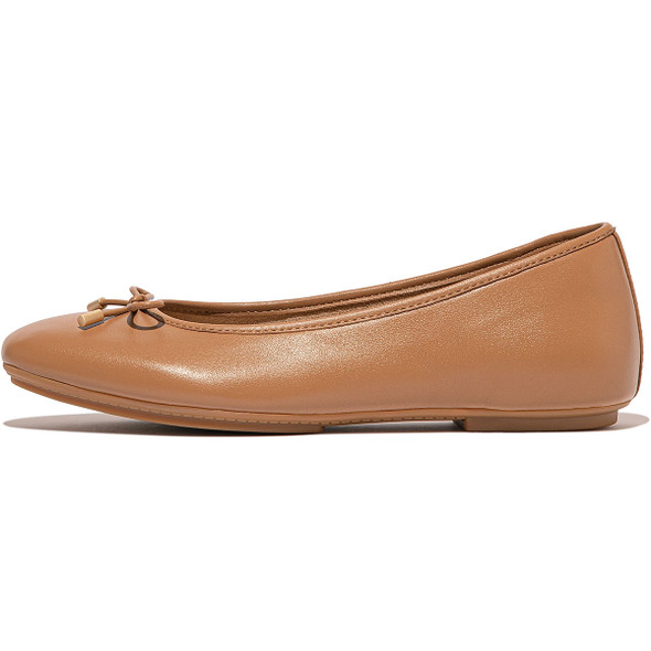 product variation Open Box (Damaged package): FITFLOP Delicato Bow Soft Leather Ballet Flats, Color: Desert Tan, Size: 11 (HX8-A69-090) image