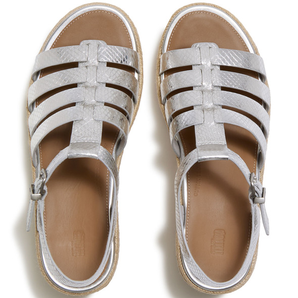 product variation FITFLOP Women's Platfform Metallic Espadrille Fisherman Silver Sandals (A9R-011) image
