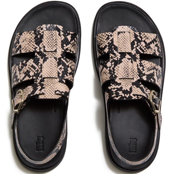 product variation FITFLOP Women's Gen-FF Snake Hazy Taupe/Black Fisherman Sandals (ABF-E37) image